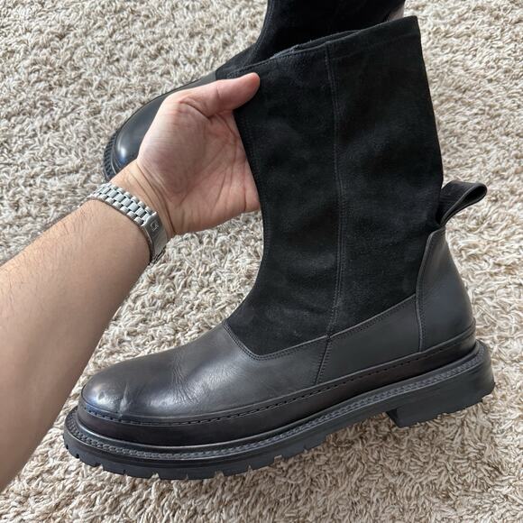$1100 Adyar Black Suede Leather Chelsea Boots SSENSE Exclusive Mens Size 46 / 12